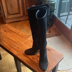 Black Leather suede boots